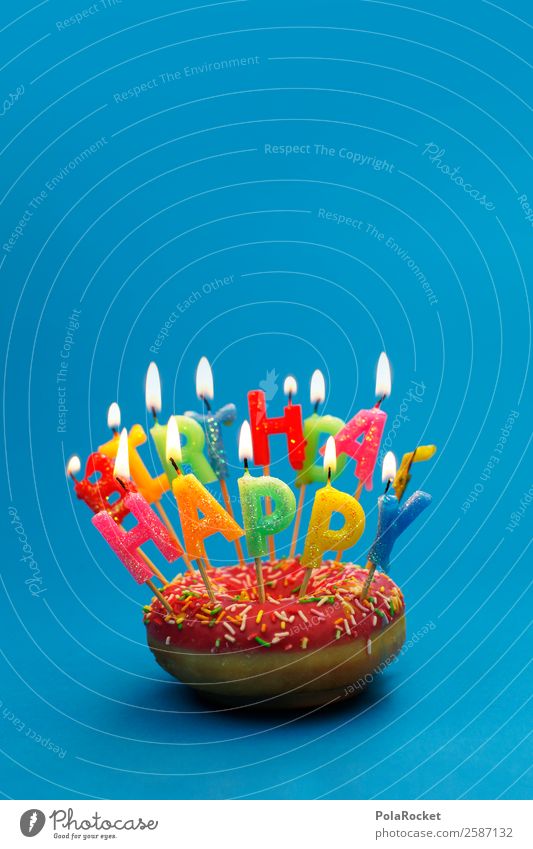 #A# Quite Happy Art Contentment Design Joy To enjoy Kitsch Optimism Emotions Emotion design Donut Birthday Birthday cake Birthday wish Birthday gift Desire