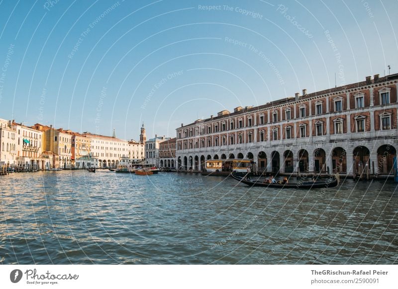 Venice Town Port City Tourist Attraction Monument Blue Brown Yellow Gold Gray White Water Canal Grande Window Building Navigation Watercraft