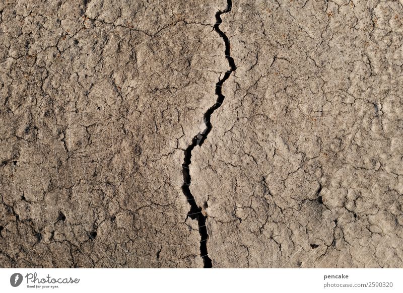 arid Nature Elements Earth Drought Authentic Broken Gloomy Dry Brown Crack & Rip & Tear Life line Arid region Desert Death Colour photo Subdued colour