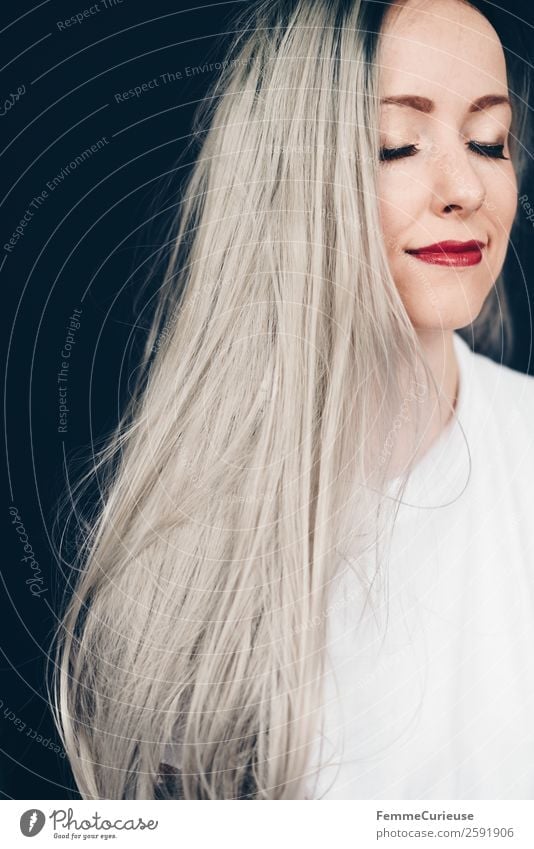 Young woman with grey dyed hair Elegant Style Feminine Youth (Young adults) Woman Adults 1 Human being 18 - 30 years 30 - 45 years Gray Gray-haired Colour