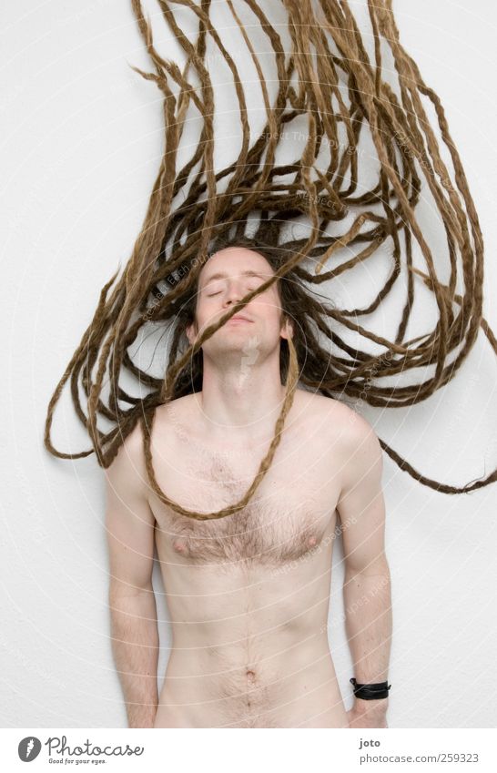 Medusa III Masculine Young man Youth (Young adults) Hair and hairstyles Long-haired Dreadlocks Exceptional Infinity Hip & trendy Uniqueness Naked Natural