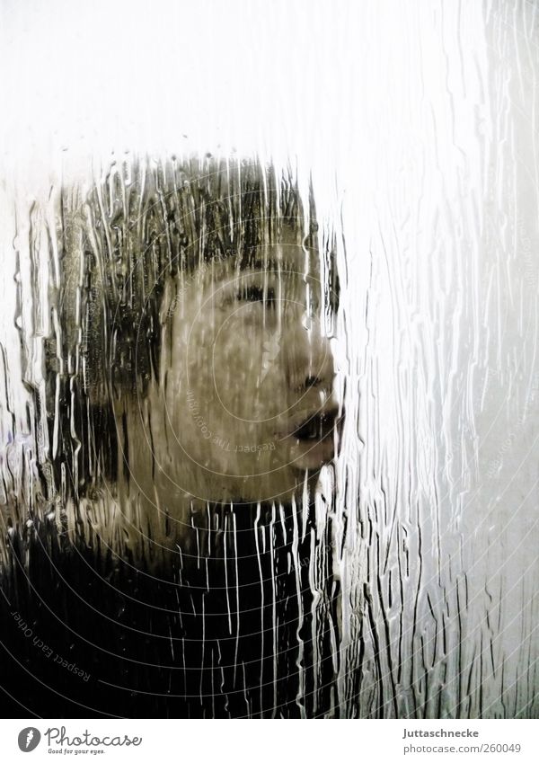 Behind glass Human being Masculine Boy (child) Head Face Mouth Lips 1 13 - 18 years Child Youth (Young adults) Brunette Short-haired Touch Looking Scream