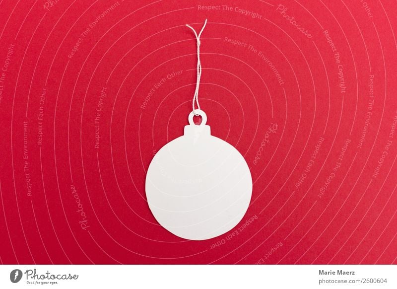 Christmas ball pendant Feasts & Celebrations Christmas & Advent Make Happiness Retro Round Red White Virtuous Happy Contentment Anticipation Desire Pendant Card