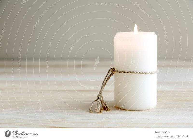 still life of home lighting candles Warmth Candle Bright Home decor Wax clear scented perfume fire Colour photo Interior shot Deserted Copy Space left