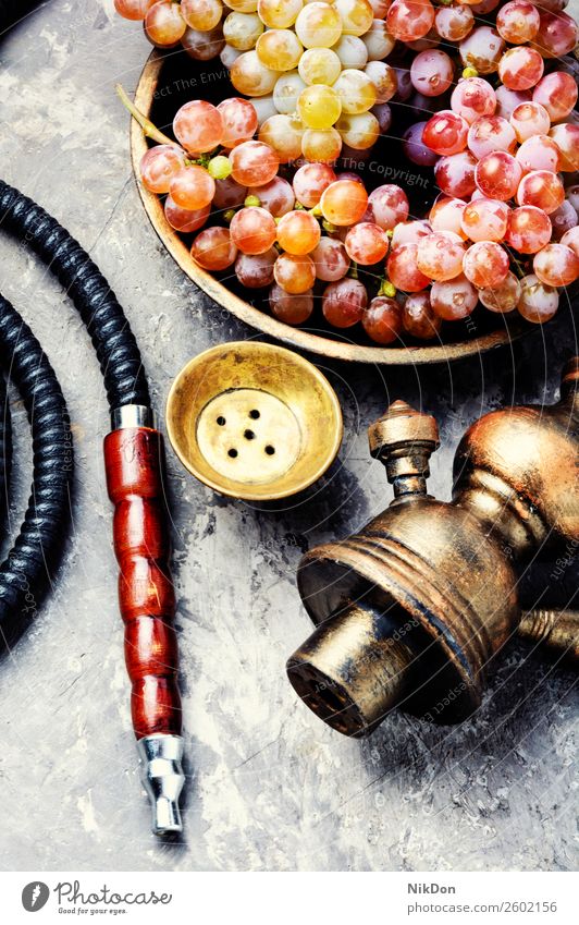 Hookah with aroma grapes hookah shisha smoking tobacco nargile berry smoke nicotine east relaxation fruit arabic mouthpiece pipe fragrant pastime