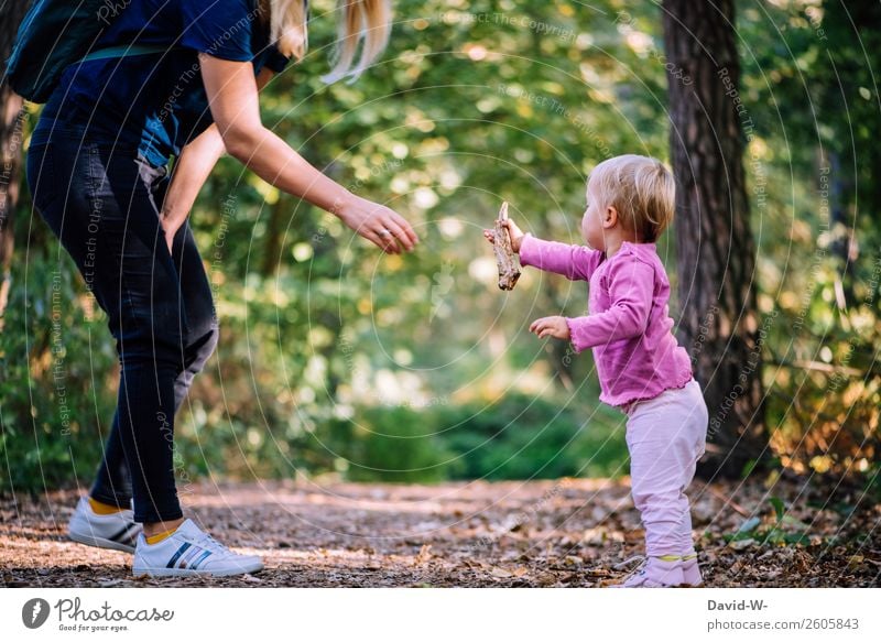 for you Parenting Human being Feminine Child Toddler Girl Woman Adults Mother Life Hand 1 Environment Nature Autumn Beautiful weather Forest Communicate Leaf