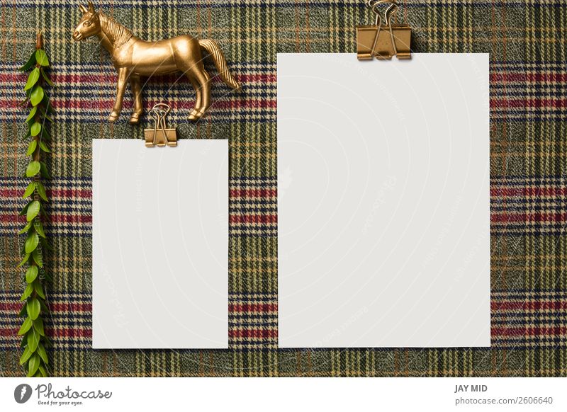 holiday menu decorated with golden ornaments Dinner Winter Decoration Table Thanksgiving Christmas & Advent New Year's Eve Horse Stationery Above Menu Mock-up