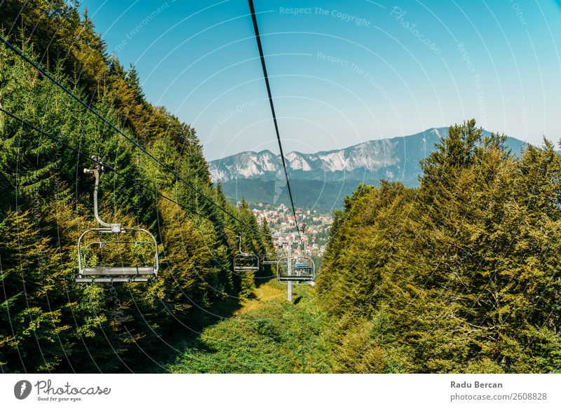 Cable Car Travel Above Carpathian Mountains In Romania Vacation & Travel Tourism Trip Adventure Far-off places Freedom Expedition Summer Summer vacation Rope