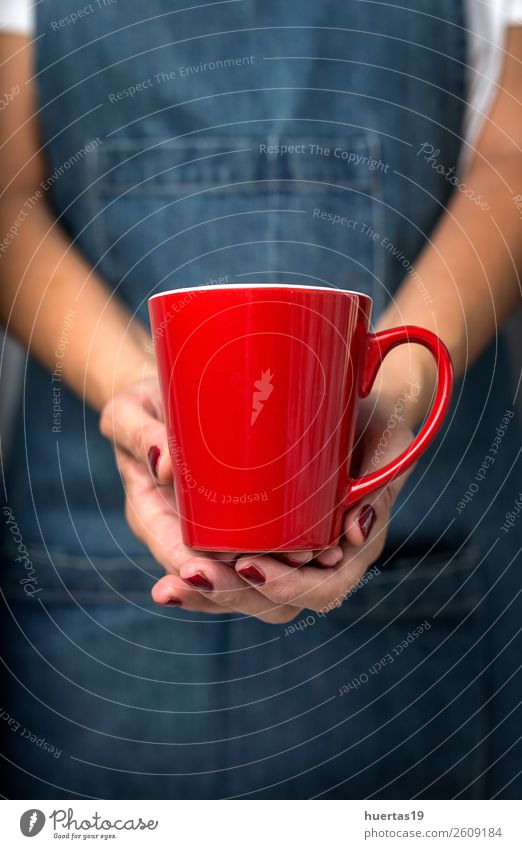 woman's hands close up holding a cup of hot chocolate Breakfast Winter Human being Masculine Woman Adults Hand 30 - 45 years Wood Hot Delicious drink catching