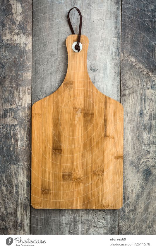 Cutting board on a wooden background Wood Cutting tool Board Kitchen Food Food photograph Table Rustic Neutral Background Consistency Menu