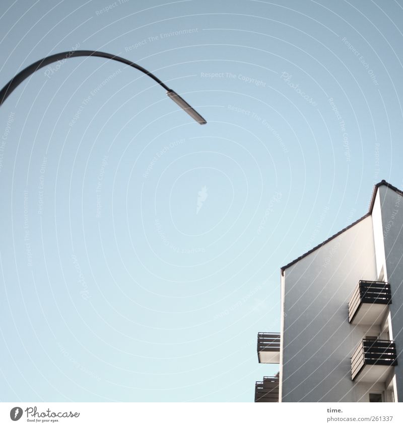 opinion poll House (Residential Structure) Wall (barrier) Wall (building) Relationship Balcony Street lighting Apartment Building Bright Curved Sky Blue White