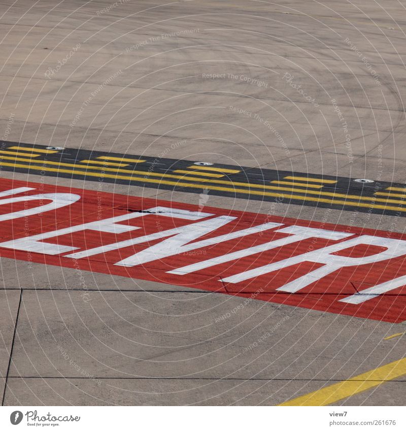 NO ENTRY Traffic infrastructure Aviation Airport Airfield Stone Concrete Sign Characters Digits and numbers Signs and labeling Signage Warning sign Line Stripe