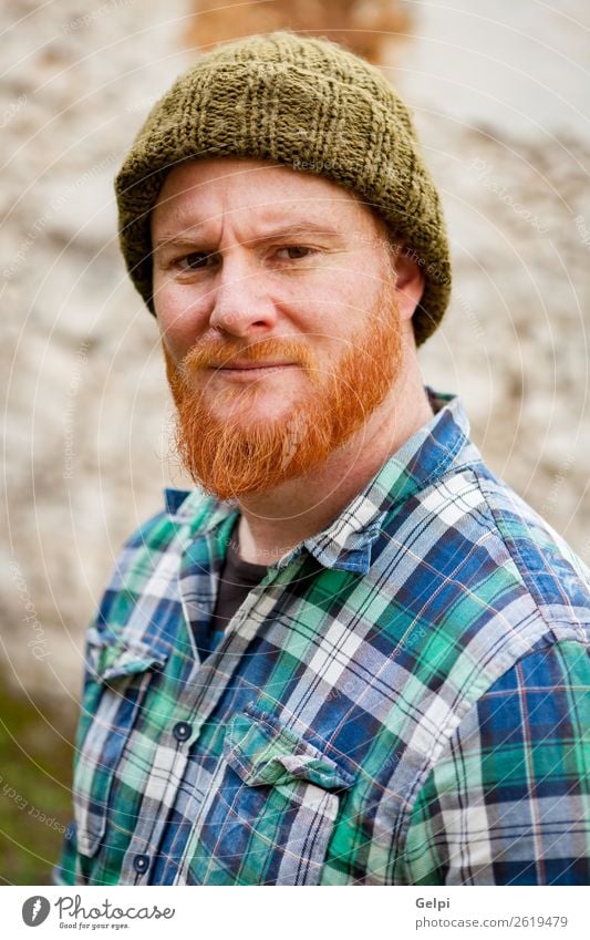 Hipster man with red beard Style Hair and hairstyles Human being Man Adults Hat Red-haired Moustache Beard Old Stand Cool (slang) Hip & trendy Modern Cute Slimy