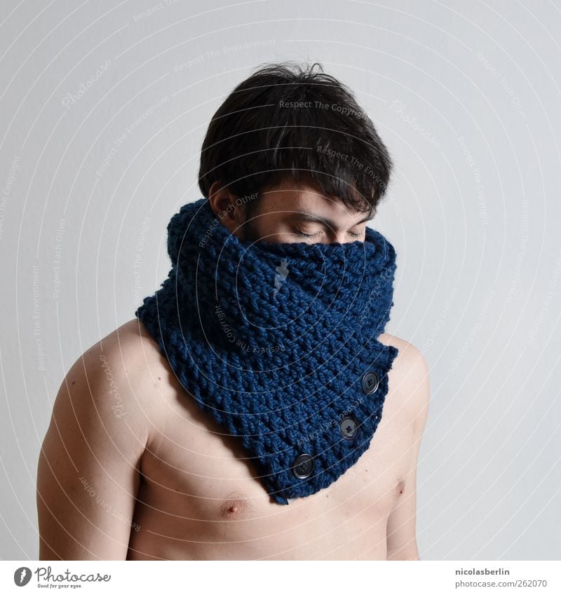 Monday Portrait 13 Lifestyle Design Beautiful Body Masculine Young man Youth (Young adults) Chest 18 - 30 years Adults Clothing Accessory Scarf Think Sadness