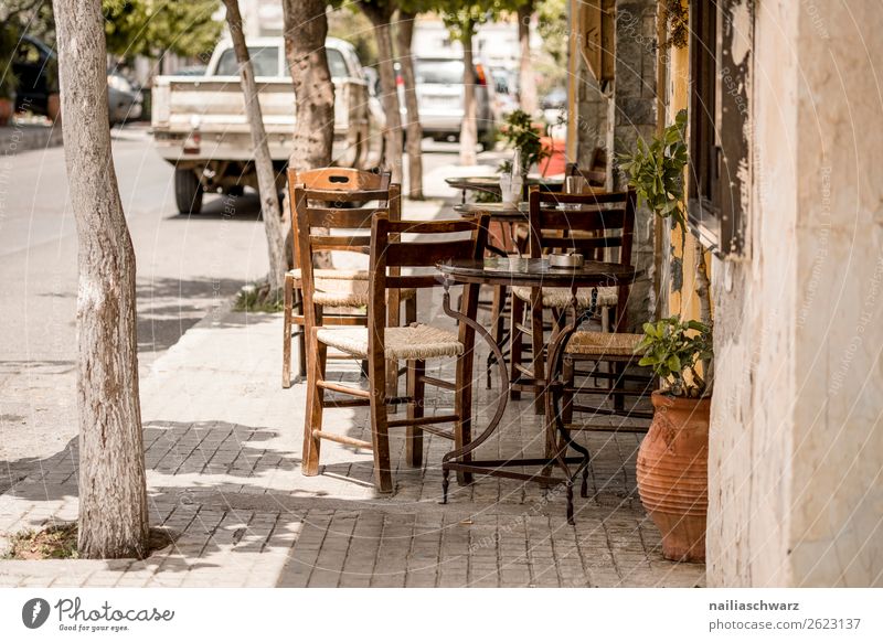 street café Lifestyle Vacation & Travel Tourism Trip City trip Summer Summer vacation Beautiful weather Crete Village Small Town Old town Wall (barrier)