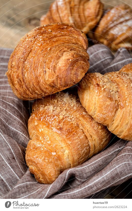 freshly baked buns with almonds.Croissants Food Roll Dessert Candy Breakfast Delicious Tradition brioches cake Bakery Home-made sweet Snack French Sugar yummy