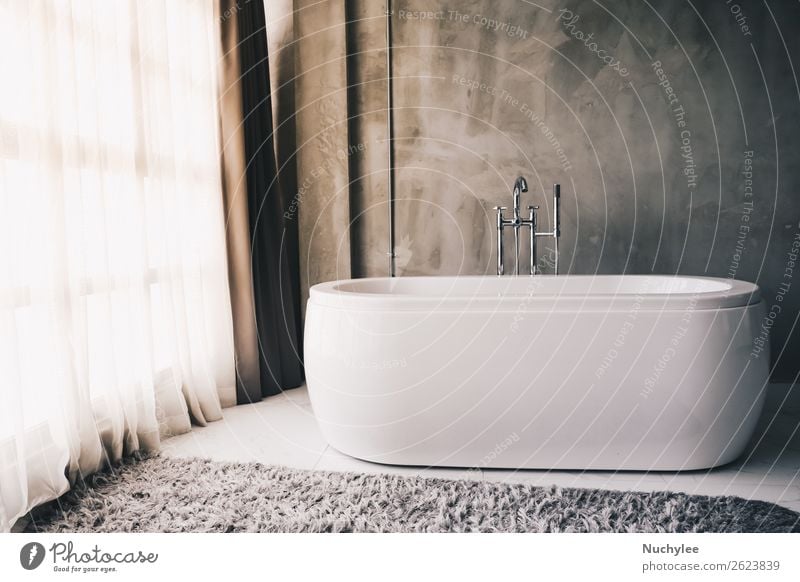 Modern luxury bathtub in the bathroom interior Lifestyle Luxury Elegant Style Design Beautiful Relaxation Flat (apartment) House (Residential Structure)