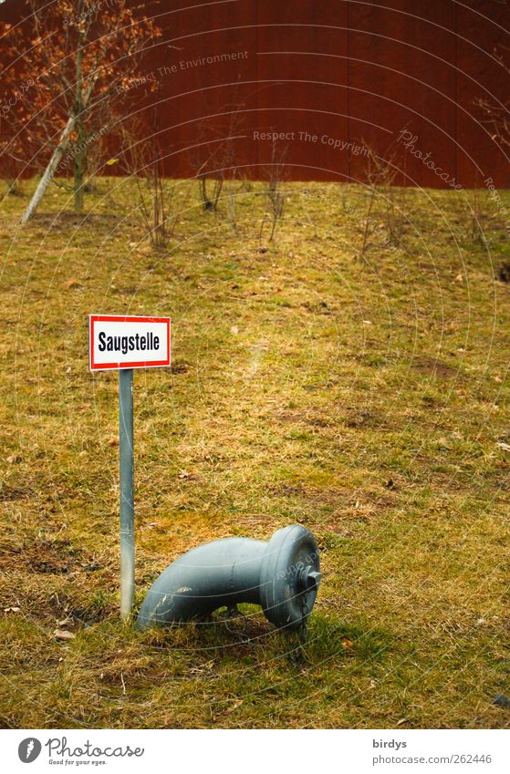 suction point Autumn Meadow Signs and labeling Signage Warning sign Authentic pipe bend Conduit Connection Arch Bushing Fire department Protection Safety