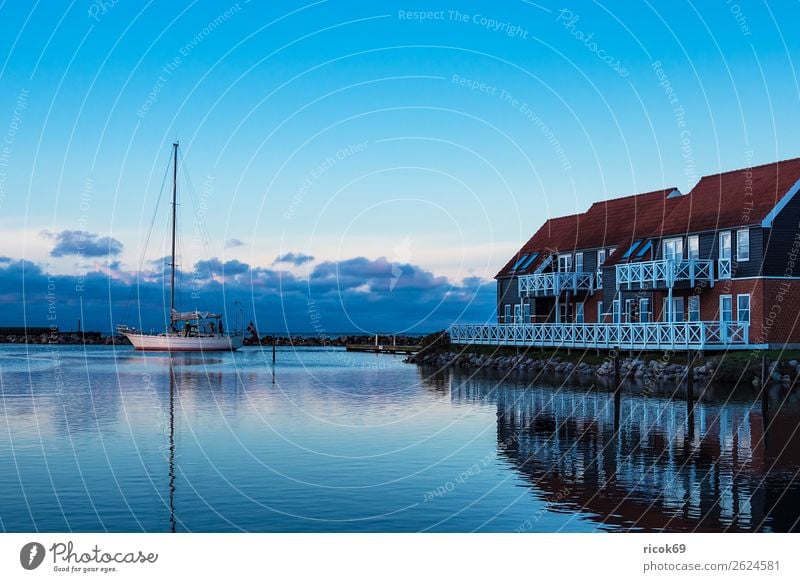 View of the harbour of Klintholm Havn in Denmark Relaxation Vacation & Travel Tourism House (Residential Structure) Nature Landscape Water Clouds Coast