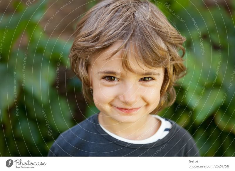 Adorable small child in the field looking at camera Joy Happy Beautiful Face Playing Child Baby Boy (child) Infancy Nature Plant Tree Park Smiling Laughter