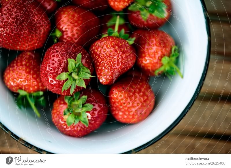 Summer summer. Food Fruit Dessert Strawberry Berries Nutrition Organic produce Vegetarian diet Diet Bowl Agriculture Forestry Health care Fragrance Glittering