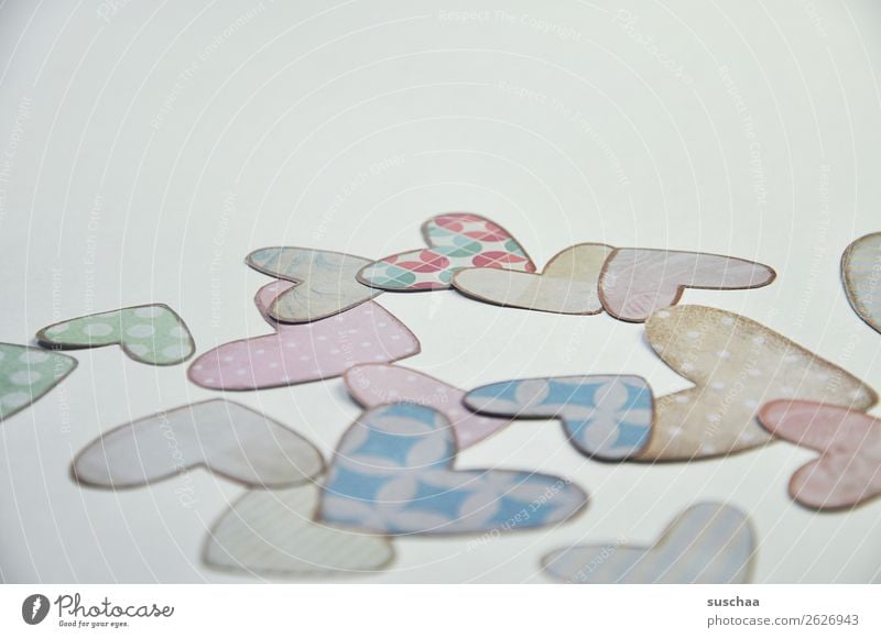 sweetheart Decoration Heart Paper Embellish cut Handcrafts Multicoloured Neutral Background Notepaper Handicraft
