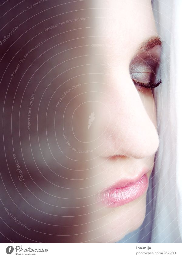 Profile of a woman with closed eye Feminine Young woman Youth (Young adults) Woman Adults Face Eyes Nose Mouth Relaxation To enjoy Sleep Dream Esthetic
