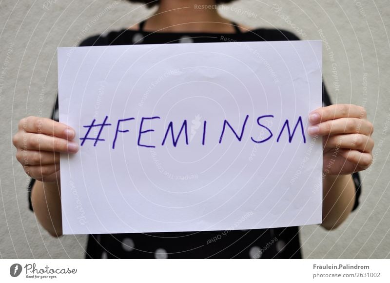 feminism Feminine Young woman Youth (Young adults) Woman Adults Sign Self-confident Power Might Contentment Sex Sexuality Emancipation Equal Internet Shield