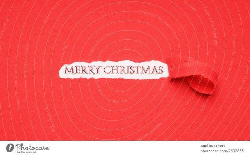 merry christmas Design Feasts & Celebrations Christmas & Advent Stationery Paper Piece of paper Red Creativity Banner Header Hole Torn Conceptual design Carton