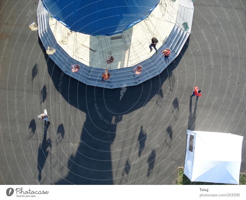 shadow carousel Event Rotate To hold on Flying Cape Aerial photograph Carousel Chairoplane Fairs & Carnivals Colour photo Exterior shot Shadow Bird's-eye view