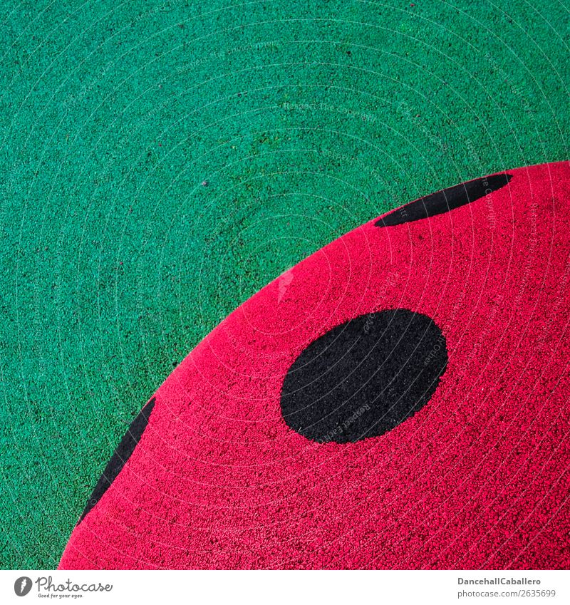 The wonderful world of geometry l 10 Beetle Ladybird Sign Round Green Red Black Circle Design Creativity Geometry Graphic Pattern Point Spotted Colour photo