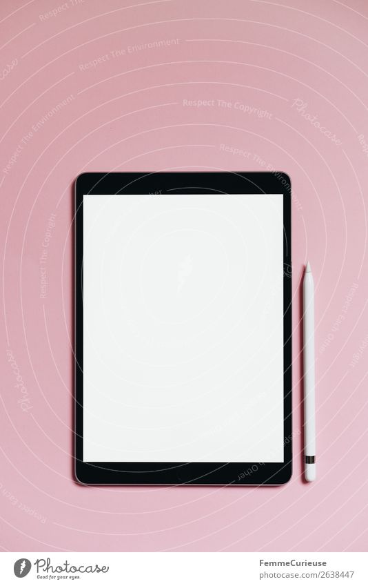 Tablet on pink background Lifestyle Style Technology Entertainment electronics Advancement Future Communicate Design Symmetry Structures and shapes Modern Pink