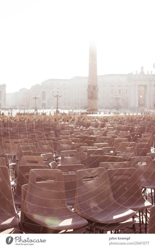 Rome XIV - The Holy See Vatican Italy Capital city Dome Places Architecture Peter's square St. Peter's Cathedral Chair Armchair Plastic Large Bright Brown