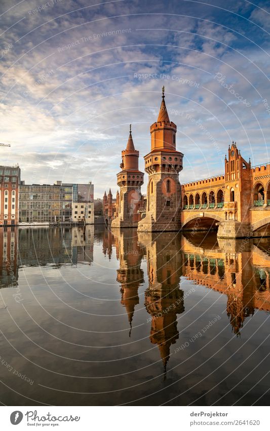 Oberbaumbrücke in autumn with reflection Berlin berlinerwasser theProjector the projectors farys Joerg farys ngo ngo photographer Wide angle Panorama (View)