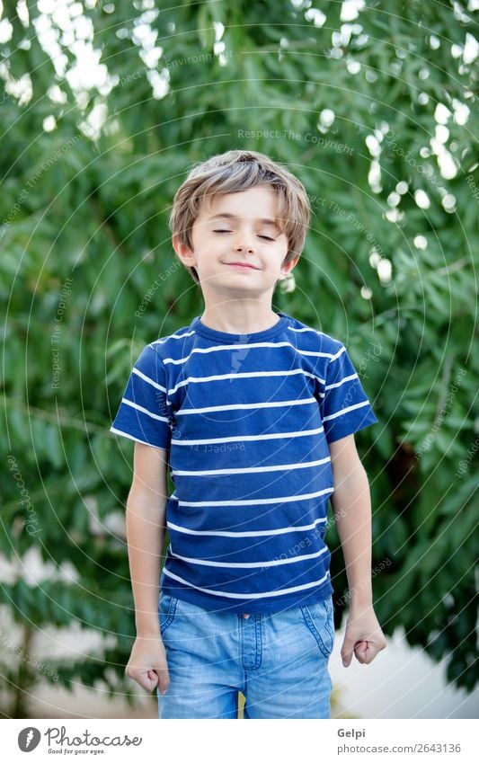 Relaxed child with closed eyes dreaming in the garden Happy Beautiful Face Calm Playing Child School Human being Baby Boy (child) Man Adults Infancy Hand Think