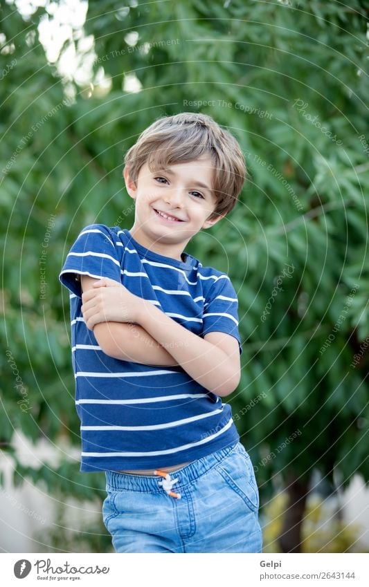 Portrait of a small child in the field Joy Happy Beautiful Face Playing Child Baby Boy (child) Infancy Nature Plant Tree Park Smiling Laughter Happiness Small