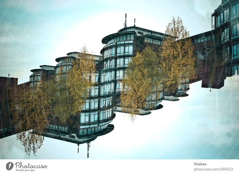 Can you feel it Manmade structures Building Architecture Modern Double exposure High-rise Diagonal Glazed facade Experimental Colour photo Exterior shot
