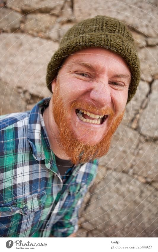 Portrait of a hipster guy putting silly face Hair and hairstyles Face Human being Boy (child) Man Adults Red-haired Beard Exceptional Modern Cute Crazy Anger