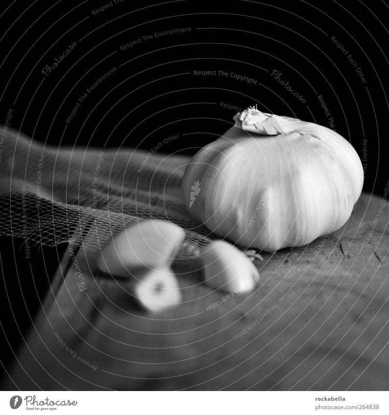 structural fetish. Food Vegetable Garlic Garlic bulb Esthetic Still Life Black & white photo Studio shot Neutral Background Shallow depth of field
