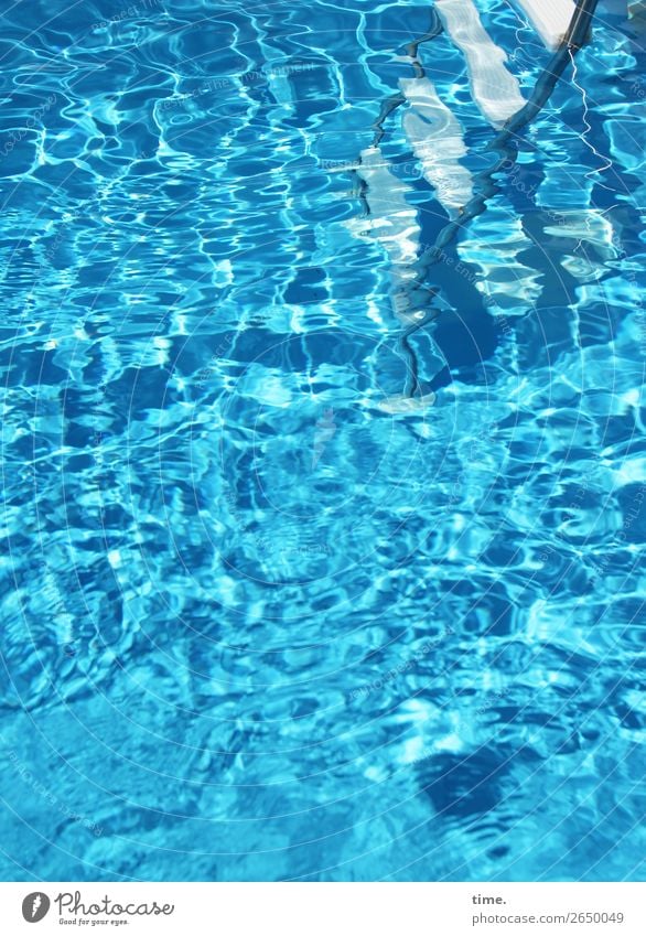 feeling blue Personal hygiene Healthy Wellness Life Harmonious Relaxation Cure Swimming pool Swimming & Bathing Ladder Aquatics Water Beautiful weather Waves