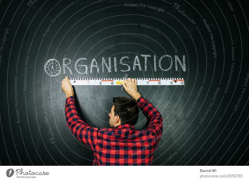 Organization - Word on a blackboard organization Organized Man planning Business Arrangement Success Blackboard Chalk structure