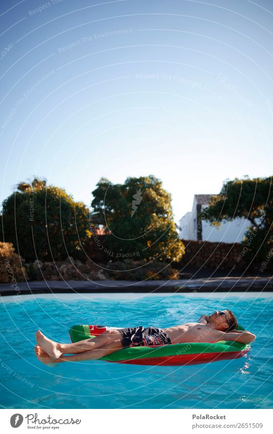 #AS# PoolBOY II Lifestyle Happy Human being Masculine Young man Youth (Young adults) Contentment Swimming & Bathing Swimming pool To enjoy Air mattress