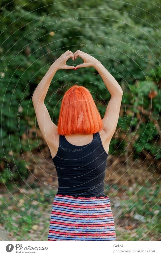Girl making a heart shape symbol Happy Beautiful Harmonious Freedom Summer Valentine's Day Human being Woman Adults Family & Relations Friendship Hand Nature