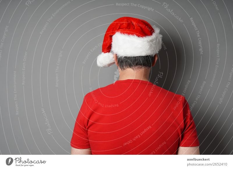 Santa Claus from behind Lifestyle Shopping Feasts & Celebrations Christmas & Advent Human being Masculine Young man Youth (Young adults) Man Adults 1