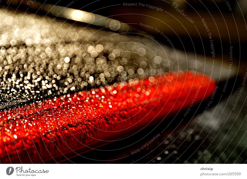 red light Design Rear lights Water Drops of water Rain Vehicle Car Gold Red Black Colour photo Exterior shot Deserted Night Artificial light
