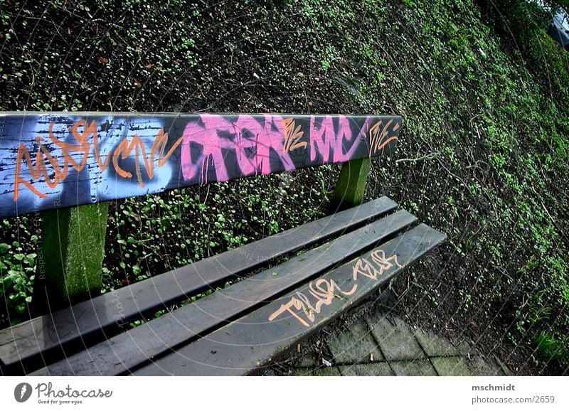 bathroom bench Spray Tagger Things Bench Dirty Graffiti Colour