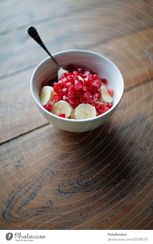 #AS# Hunger Food Esthetic Delicious Eating Appetite Breakfast Breakfast table Morning break Pomegranate Spoon Bowl Banana Red Fruit Vegetarian diet