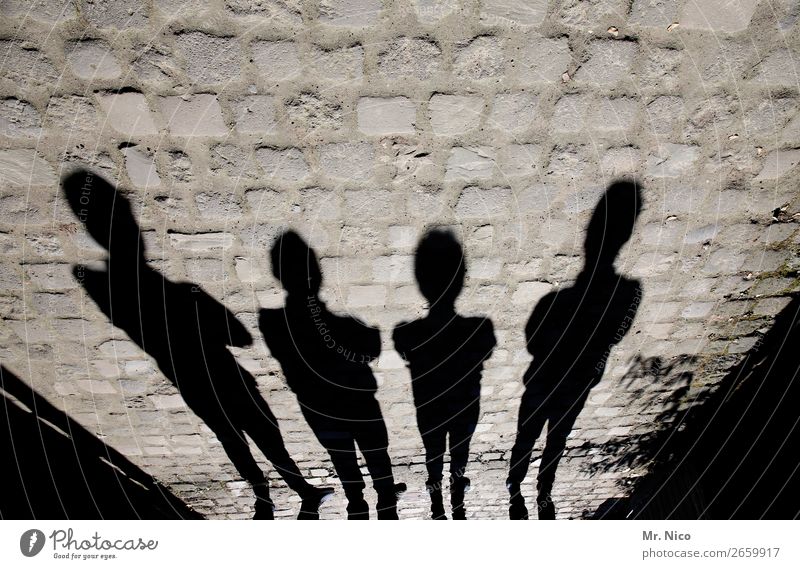 shadow men Masculine 4 Human being Stand Black Shadow Shadow play Paving stone Posture Wall (barrier) Silhouette Protection Structures and shapes Contrast Light