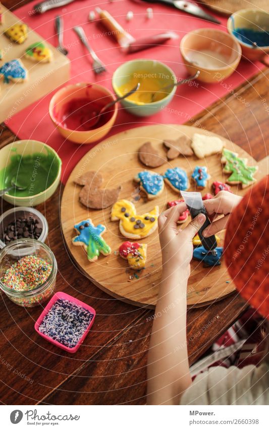 christmas baking Christmas biscuit Baking Child Multicoloured Delicious Sweet Candy Dough Cookie Handcrafts Baker Embellish