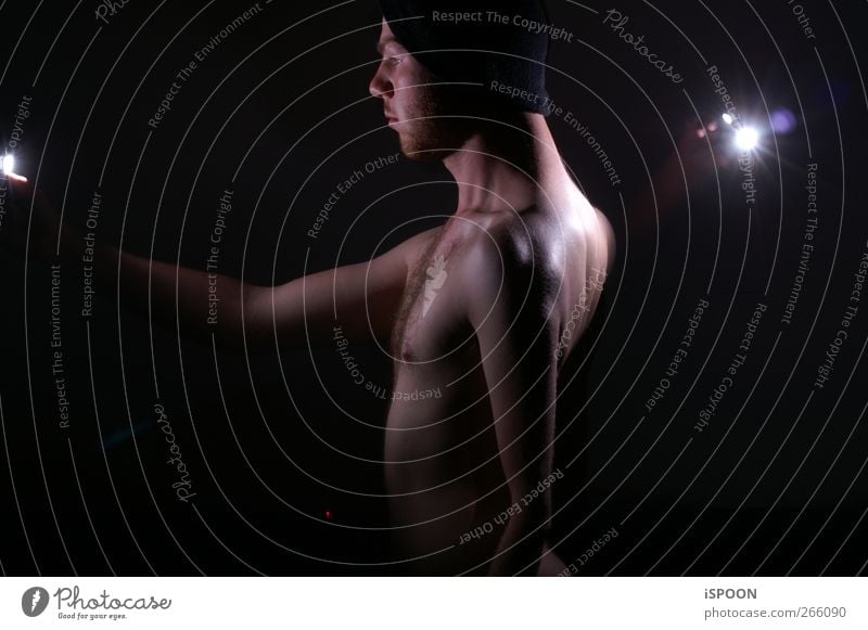 illuminated Human being Masculine Man Adults Body Skin Head Face Chest Arm 1 18 - 30 years Youth (Young adults) Cap Illuminate Stand Exceptional Naked